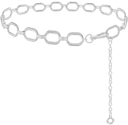 LIMHOO Chaîne de taille en métal pour femmes Ceinture à maillons en forme de ventre pour robes