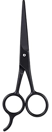RWRAPS Edelstahl-Bartschere für den Friseur-Heimgebrauch, Schwarze Mini-Rasierschere, Bartschneider, Augenbrauen, Knall, Schnurrbartschere