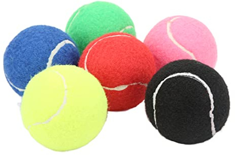 Tennisbollar, övningstennisbollar, färgade tennisbollar med vattentätt yttre lager, 6 st flerfärgat kashmir och gummi, tennisbollset för träningstävlingar, campus