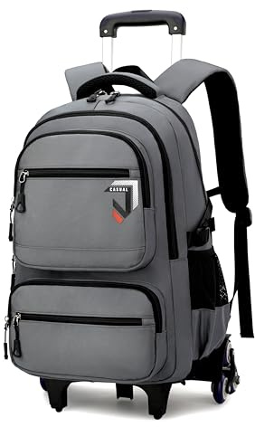 Rolling Backpack for Boys Backpack with Wheels Roller Laptop School Bag Trolley Bookbag