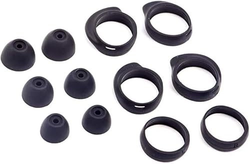 Lot de 12 Coussinets et Crochets antidérapants en Silicone pour Samsung Galaxy Buds SM-R170 et Galaxy Buds+ SM-R175, Noir