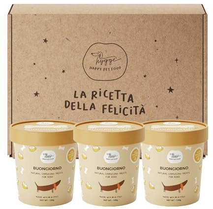 Biscuits pour Chiens à la Vanille et Cappuccino | Set X3 Snack 100% Naturel pour Petit-déjeuner, Formation, Toutes Tailles et Âges | 300 g