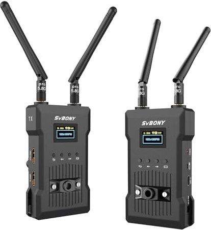 SVBONY ST1 Émetteur et Récepteur HDMI Sans Fil 4K, Application de Transmission HDMI Sans Fil, Surveillance en Temps Réel, Latence 5G 0,06 s, Portée 300m, Écran OLED pour Diffusion en Vidéo,Direct