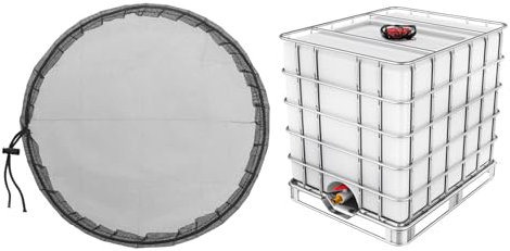 PATIKIL 13.7 Pouce IBC Couvercle Filtre Mesh Couvercle Polyester IBC Boîte Couvercle pour 275 Gallon Eau de Pluie Réservoir, Noir