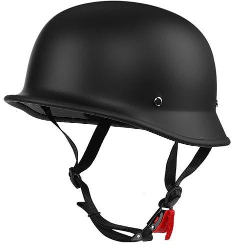 Halbhelme Motorradhelm, Halbschalenhelm mit DOT/ECE Genehmigt Brain-Cap, Motorrad Half Helm, Halbschale Roller-Helm Scooter-Helm Jet-Helm Retro für Erwachsene Herren Damen -55-62CM