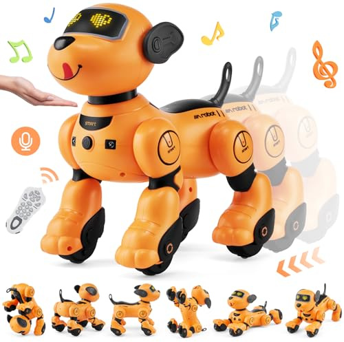 VEVOR Roboter Hund Kinder Ferngesteuerter Spielzeug, 2,4 GHz, programmierbares intelligentes interaktives RC Hund für Kinder mit Folgefunktion, Berührungs- und Sprachsteuerung, für Kinder ab 3 Jahren