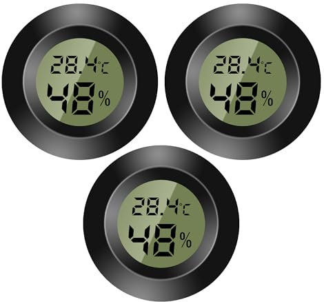 Termómetro digital de 3 piezas para interior, monitor de temperatura y humedad para el hogar, higrómetro digital, habitación infantil, incubadora de guitarra, reptiles, invernadero de coche, color