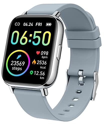 Smartwatch für Herren und Damen, 2025 HD 1,96 Zoll Fitness-Tracker mit Anrufannahme/Anrufannahme, 115+ Sport-Smartwatch, Schrittzähler/SpO2/Schlaf/Herzfrequenzmesser, wasserdicht IP68 für Android iOS