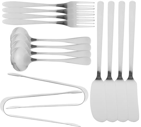 DECHOUS Kit Di Spalmatori Di Burro E Formaggio in Acciaio Inossidabile Cucchiai Forchette E Utensili Da Portata Progettati Per Ristoranti Domestici Ed Eventi Allaperto