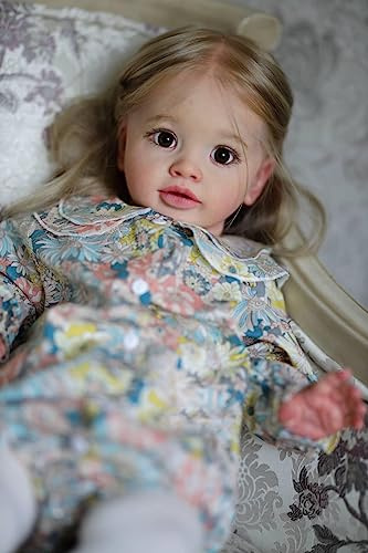 RXDOLL Muñecas de bebé Reborn de Gran tamaño de 26 Pulgadas, Realista, de Tela, con Peso, de Silicona, para niñas de 3 años o coleccionistas