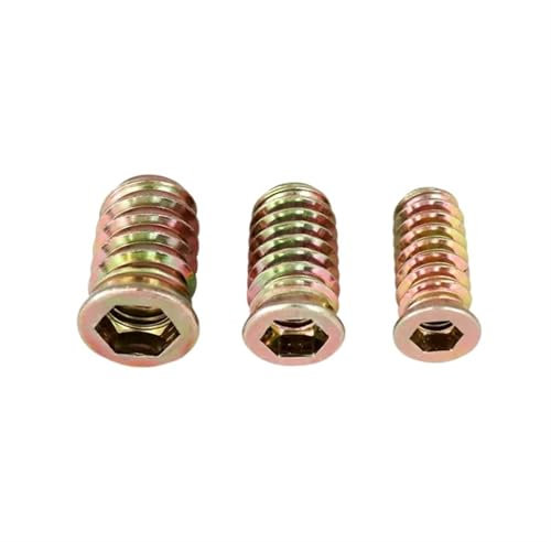 Danveey Zixinz-Pernos Hexagonal Tuerca de inserción integrada for Muebles M6 M8 M10, Tuerca E Hexagonal de Rosca métrica de Acero al Carbono, 20 Piezas, Resistencia a la corrosión(M8X17)