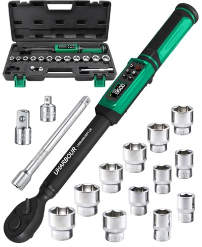 Uharbour 3/8 Digital Torque Wrench 1.5-99.5ft-lbs/6.8-135Nm