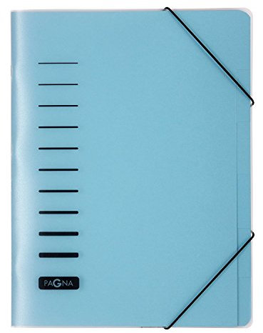Pagna 40056-02 Ordnungsmappe 6-teilig aus PP, Eckspanngummi, blau farbiger Registerkarton