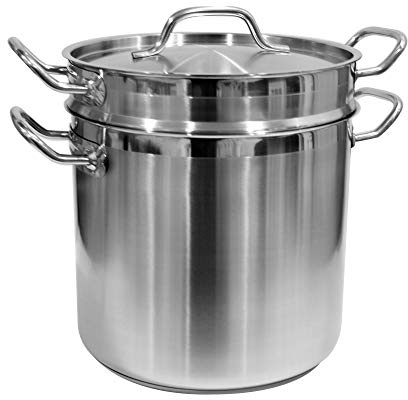 Update International (SDB-12) 12 Qt Induction Ready Double Boiler with Cover, Stainless Steel