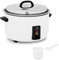 Royal Catering Cuiseur à Riz professionnel 2 650 W, 19 litres, Boîtier Inox, Cuve Aluminium Antiadhésive, Verre Mesureur et Cuillère Vapeur Électrique Pour Restaurant