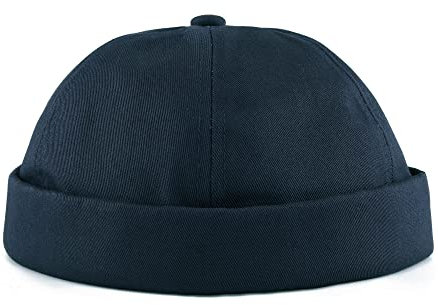 Faletony Docker Cap Herren Docker Mütze Hochwertige Sanfte 100% Baumwolle Seemannsmütze Hafenmütze Herrenmütze Bikercap Hat ganzjährig tragbar (Navy blau)