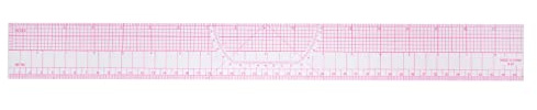 sourcing map Styling Sewing French Curve Ruler, 45x5cm Dress Makers Ruler Clear Sewing Tailors Pattern Making Ruler for Fashion Design and Guides for Fabric