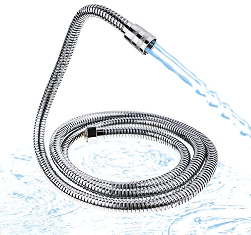 Tubo Doccia in Acciaio Inox，Flessibile Doccia Universal G1/2，Sicuro e Antideflagrante Contro le Alte Temperature,Adatto a Tutti i Soffioni Doccia (Cromo, 1.75M)