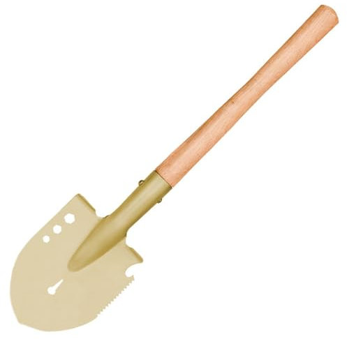 WEDO Pala non scintillante, pala militare, pala da campeggio, lunghezza 550 mm, bronzo alluminio, testa multifunzionale della pala si applica per spalare, tagliare, tagliare, standard DIN, certificato