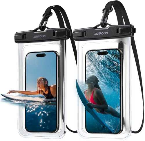 JOYROOM 2025 Upgraded wasserdichte Handyhülle 2 Stück Unterwasser Handytasche IPX8 Wasserfeste Handy Hülle für Smartphone iPhone 15 14 13 12 Pro Max XS Sumsung S24/S23, 7 Zoll