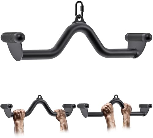 SELEWARE LAT Pull Down Bars, Cable Machine Attachment, Multifunction Back Strength Training Bicep Triceps Ergonomic Handle Grips, 20 Heavy Duty Steel Lat Pulldown Bar for Home Gym Fitness Workout
