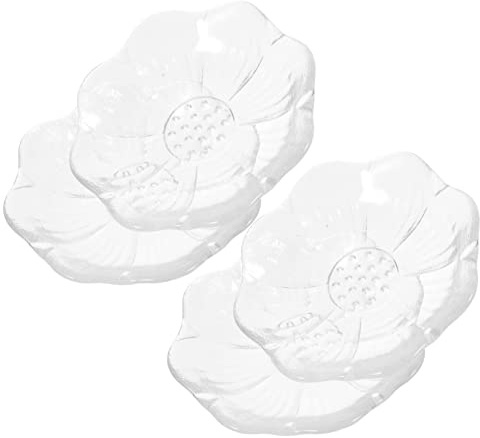 CONGARTENO 4piezas Posavasos Bandeja De Té Platillos De Vidrio Transparentes Posavasos Para Tazas De Té Decoraciones De Mesa Hogar
