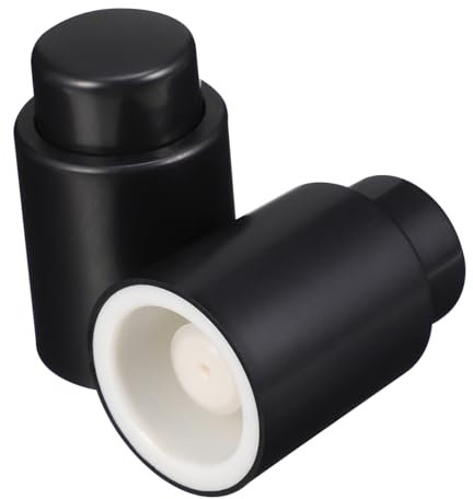PEPLAYTAL 2 Stück Vakuum-weinverschluss Stopper Vakuumstopfen Für Weinpumpen Rotwein Verschlussstopfen Wiederverwendbar Weinflaschenverschluss Weinzubehör Black Inneres Silikon