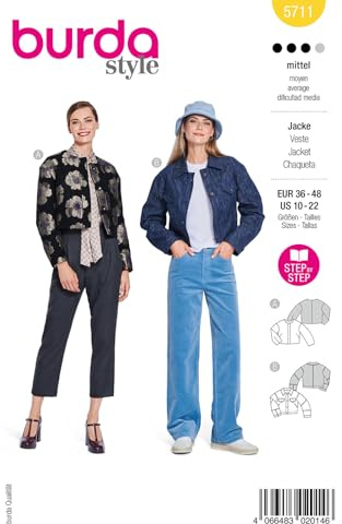 burda style Schnittmuster Damen kurze Jacken #5711 Gr. 36-48