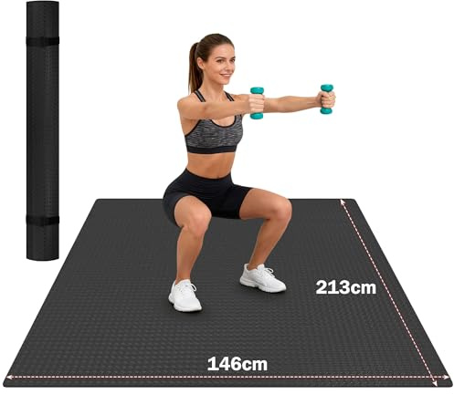 Stepwaver Extra Large HPE Exercise Mat,213x146x0.6cm Large Gym Mat for Home
