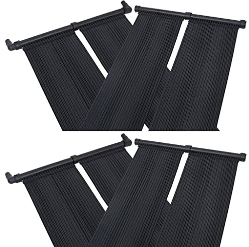 LoogCape Solpanel, poolvärmare, 4 stycken, 80 x 310 cm, för pool, vattenuppvärmning, kompatibel med filterpump och värmeväxlare för effektiv pooluppvärmning vid vinterdrift