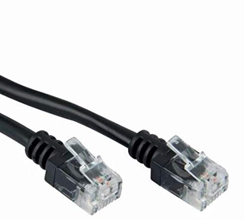 ASNQ 15m ADSL Ultra High Speed Broadband Modem Cable (RJ11 to RJ11) Telephone Extension Internet Wire Network Black (Available in 3m, 5m, 10m, 15m, 20m)