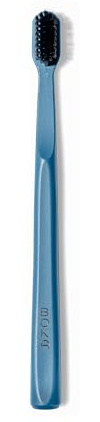 Boka Classic Manual Toothbrush with Extra Soft Activated-Charcoal, Tapered Bristles, Bioplastic Handle that Includes Travel Cap, Dentist-Approved, Great for Adults and Kids, Blue (Pack of 1)