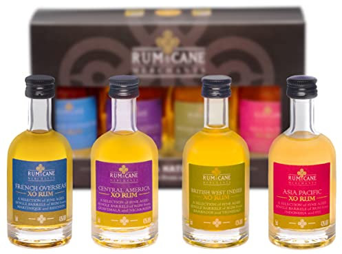 XO Rum Explorer Pack by Rum & Cane Merchants - 4 x 5cl miniature bottles, 43% ABV