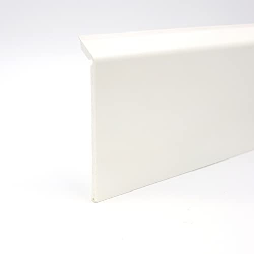 MadeInNature Surplinthe de rénovation en PVC, Plinthe à recouvrement blanche ou grise haute qualité de MadeInNature hauteur 11.4 cm, Longueur au choix (10 ML, Blanc)