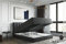 Boxspringbett mit Bettkasten Gusto mit Topper Visco Memory (200 x 200 cm, Dunkelgrau)