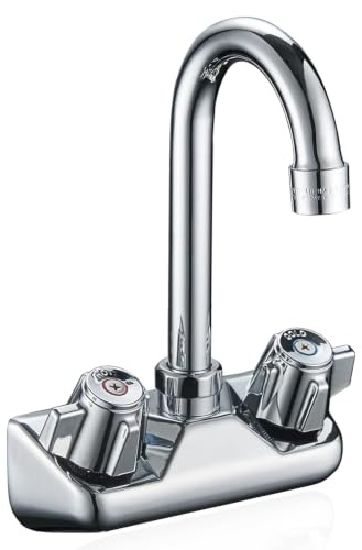 Bathfinesse Wall Mount Kitchen Sink Faucet 4 Center Commercial Chrome