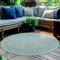 HomebyHome Outdoor-Teppich Flachgewebe Wetterfest Einfarbig Blau Küchenteppich, Balkon Terrassen Garten Wohnzimmer Teppich 120 cm Rund