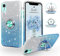 SouliGo Hülle kompatibel mit iPhone XR, iPhone XR Hülle Glitzer, iPhone XR Handyhülle Silikon Case Cover mit 360 Grad Ring Halter Ständer stabil Kratzfest Hülle für iPhone XR 6.1 Zoll Bling Blau