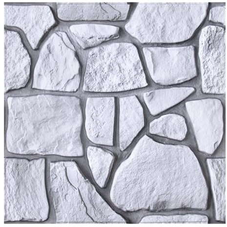 COMSTICKC Paneles de Pared 3D Autoadhesivo de Piedra, 10 Piezas 30 x 30 cm, PVC 3D Piedra Papel Pintado, Decorativo Panel de Pared de Ladrillo Adhesivos para Salón Oficina Cocina, Impermeables