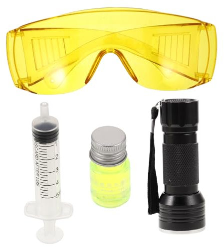Ciieeo 1 Kit De De Fuite D'Huile UV Pour Climatisation Kit De De Fuite D'Huile Moteur Lunettes Outils De De Fuite De Climatisation Métal