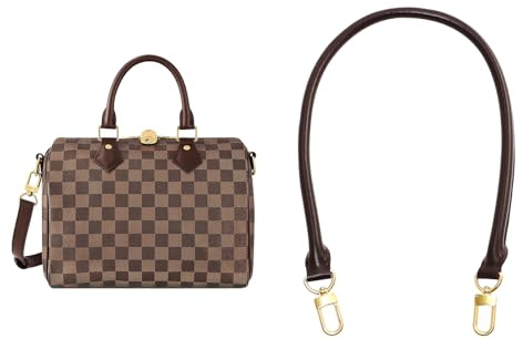 jiesinlov 27.5inches Vachetta Leather Shoulder Rolled Strap Replacement,Bags Strap for Soft Lucky Speedy 25 30 Handbags (Coffee)