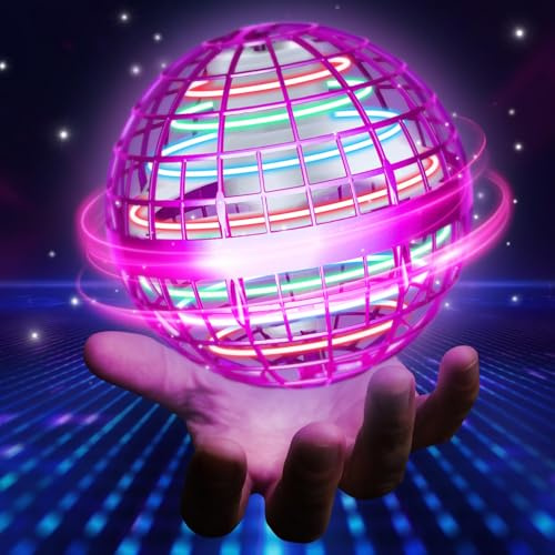UROINT 2026 Flying Orb Ball Toys for Boys, Galaxy Balls Boomerang Hover Hand Drone, Cosmic Fly Ball Orbit Floating Flying Spinner Mini Drone Balls Toy, for Kids Teens Boys Girls Pink