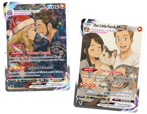 bo2yuan5 Biglietti Poke personalizzati per coppie, carte Poke personalizzate per uomini e donne, biglietti di nozze anime con foto personalizzate, regali di compleanno per lui, la sua ragazza