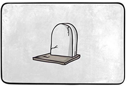 FANTAZIO zerbini Tomb Halloween tappeto dritto Carpet Gripper poliestere per angoli e bordi antiscivolo ideale tappeto tappo per cucina/bagno 23.6 x 15.7in