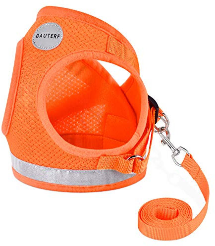 Cat Harness and Leash Set, Adjustable Step-in Reflective Soft Mesh Vest