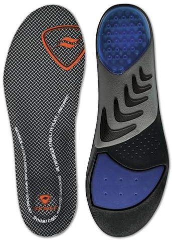 Sof Sole Airr Orthotic Insoles- Provides Stability and Support to Feet,Air Chamber in Heel and Polymer Gel in Forefoot Provide Shock Absorption,Ideal for Low to Neutral Arch Types,UK 6-7,Green/Black