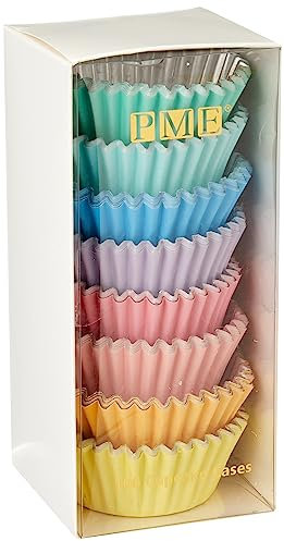 PME Set di 8 pirottini foderati in alluminio, colori pastello, confezione da 100