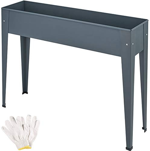 TecTake® Fioriera da Esterno Rialzata Rettangolare, Aiuola Rialzata, Ideale per Ortaggi, Erbe e Fiori, Aiuola Rialzata da Esterno, Vasca per Orto Balcone, Giardino e Terrazzo - Antracite