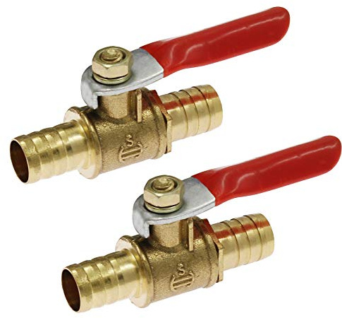 Bonsicoky 2Pcs Brass Water Ball Valve 1/8 NPT Male Shut Off Valve Quarter Turn Hose Barb Tubing Connector Switch Thread Pipe Fittings for Air, Water Pipes