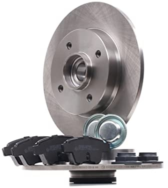 RIDEX 3405B1489 Juego para eje Kit de discos de freno y pastillas Trasero con cojinete rueda con anillo sensor magnético incorporado Compatible con PEUGEOT 207 WA, WC